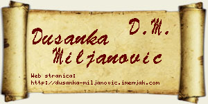 Dušanka Miljanović vizit kartica